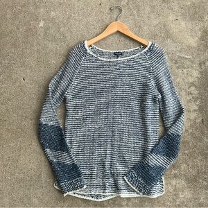 Splendid Pullover Sweater Top Blue Marled Scoop Acrylic Mohair Blend M Medium